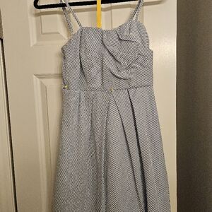 Stylish Light Blue SeerSucker Dress